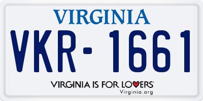 VA license plate VKR1661