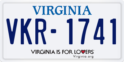 VA license plate VKR1741