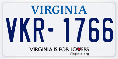 VA license plate VKR1766