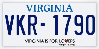 VA license plate VKR1790