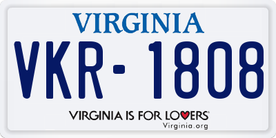 VA license plate VKR1808
