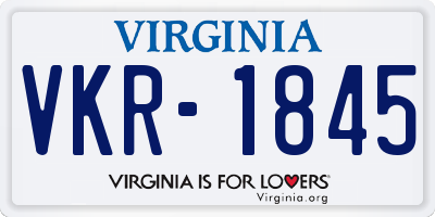 VA license plate VKR1845