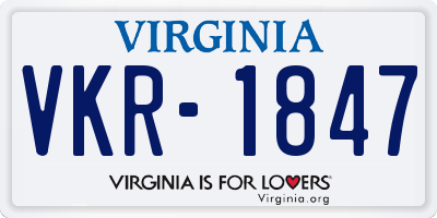 VA license plate VKR1847