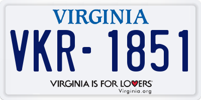VA license plate VKR1851