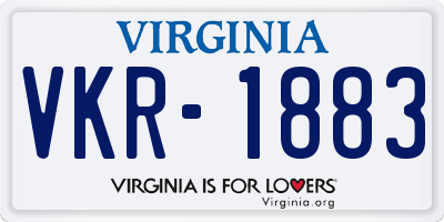 VA license plate VKR1883
