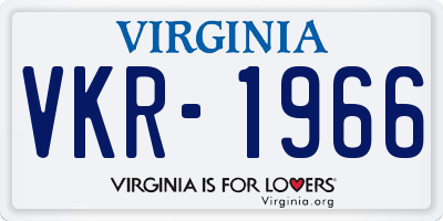 VA license plate VKR1966