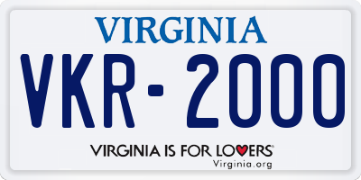 VA license plate VKR2000