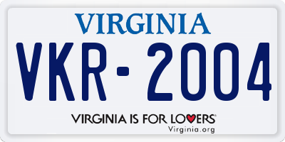 VA license plate VKR2004