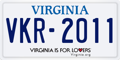 VA license plate VKR2011