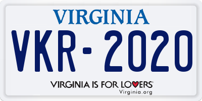 VA license plate VKR2020
