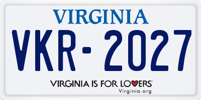 VA license plate VKR2027