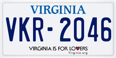 VA license plate VKR2046