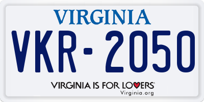 VA license plate VKR2050