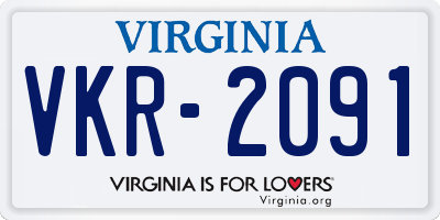 VA license plate VKR2091