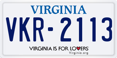 VA license plate VKR2113