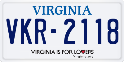 VA license plate VKR2118