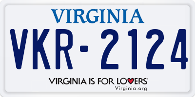 VA license plate VKR2124