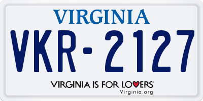 VA license plate VKR2127