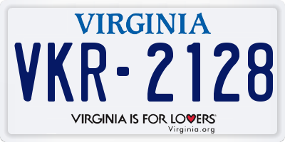 VA license plate VKR2128
