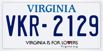 VA license plate VKR2129