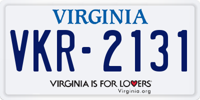 VA license plate VKR2131