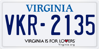 VA license plate VKR2135
