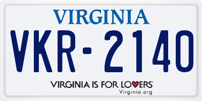 VA license plate VKR2140