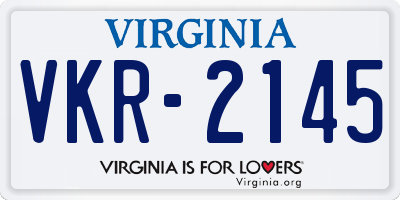 VA license plate VKR2145