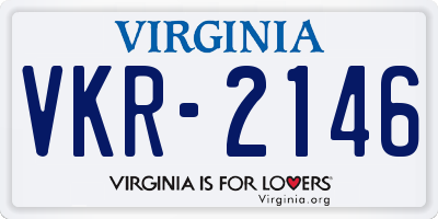 VA license plate VKR2146
