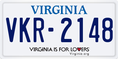VA license plate VKR2148