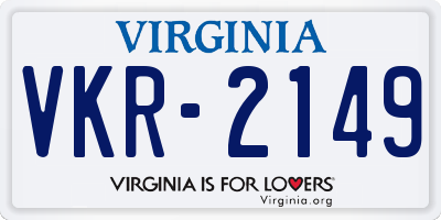 VA license plate VKR2149