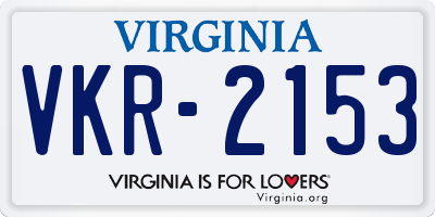 VA license plate VKR2153