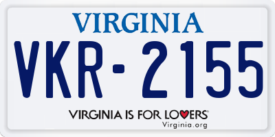 VA license plate VKR2155