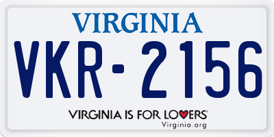 VA license plate VKR2156
