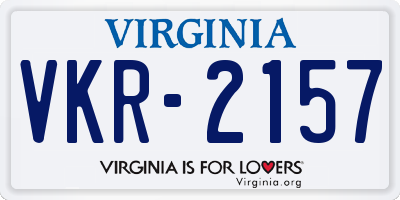 VA license plate VKR2157