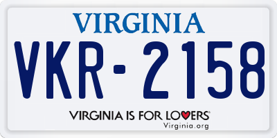 VA license plate VKR2158