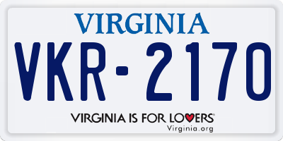 VA license plate VKR2170
