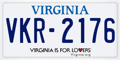 VA license plate VKR2176