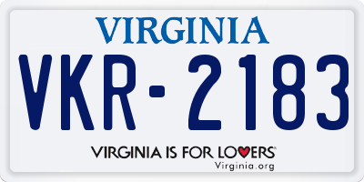 VA license plate VKR2183