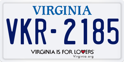 VA license plate VKR2185