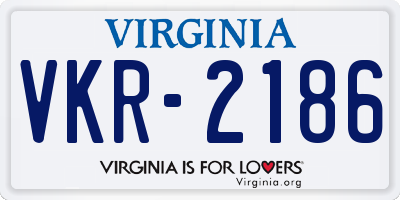VA license plate VKR2186