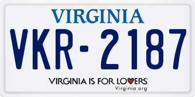 VA license plate VKR2187