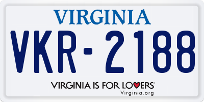 VA license plate VKR2188