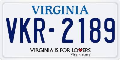 VA license plate VKR2189