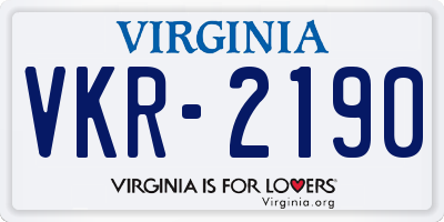 VA license plate VKR2190