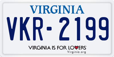 VA license plate VKR2199