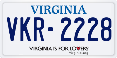 VA license plate VKR2228