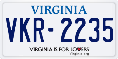 VA license plate VKR2235