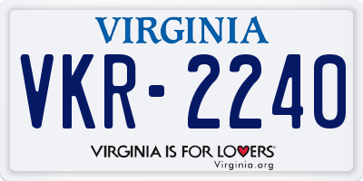 VA license plate VKR2240