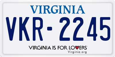 VA license plate VKR2245